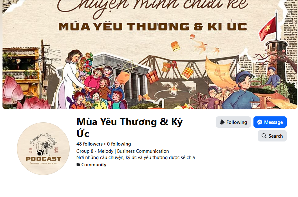 Preview of the Mùa Yêu Thương & Ký Ức Facebook page